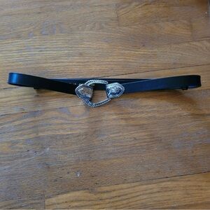 Chico's adjustable black leather belt western style M/L Like New